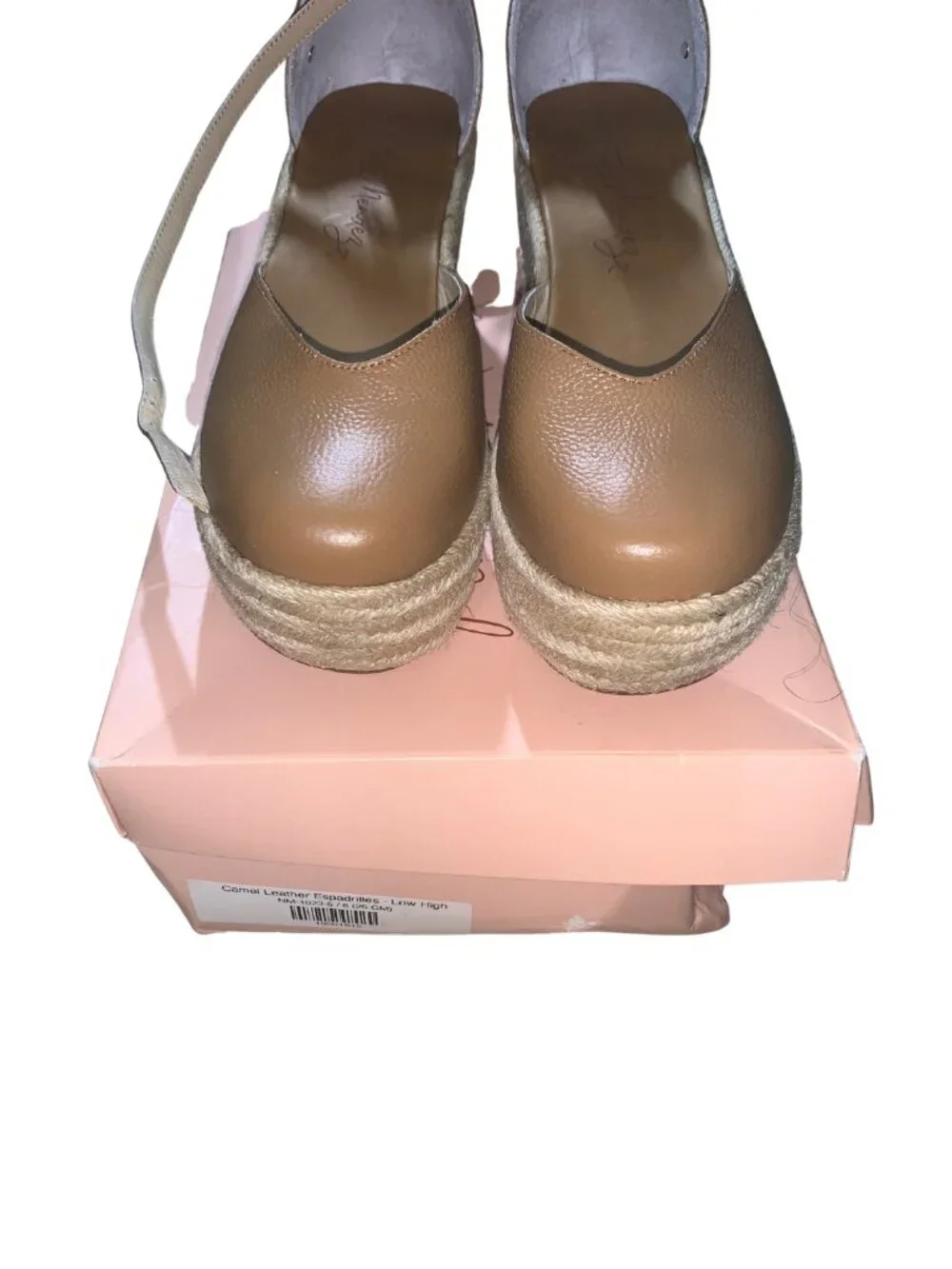 Nataly Mendez Camel Espadrilles - Low High Sandals - Sz 8 - New with Tag in Box